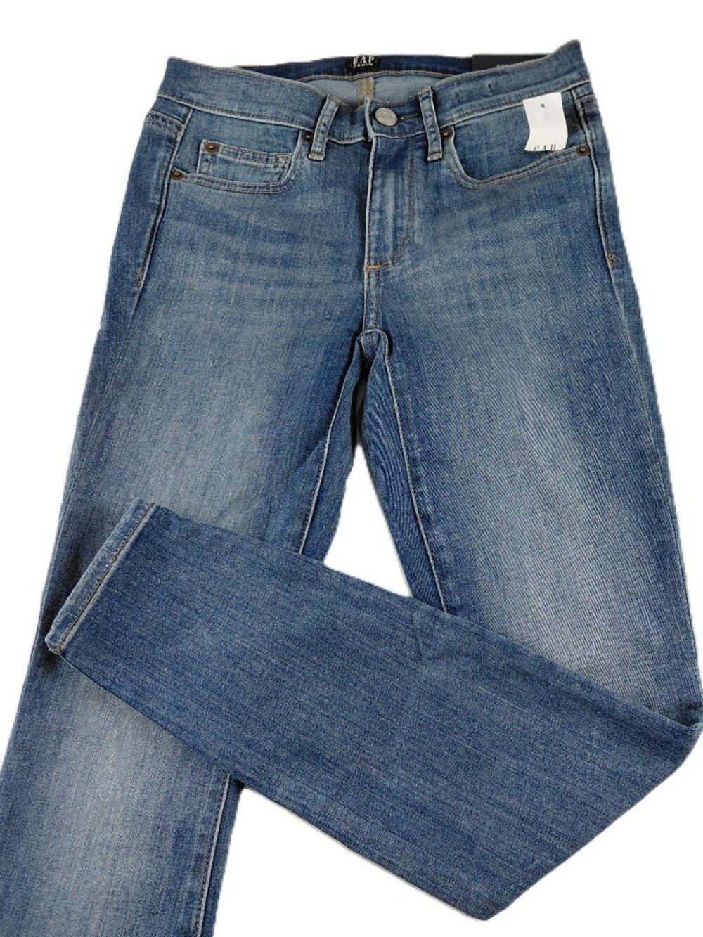 GAP Mid Rise True Skinny Jeans Women's Size 26 Short Medium Indigo Wash Stretch